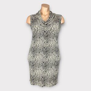 Michael Kors Womens Plus Snake Print Sleeveless Shift Dress Cowl Neck size 1X